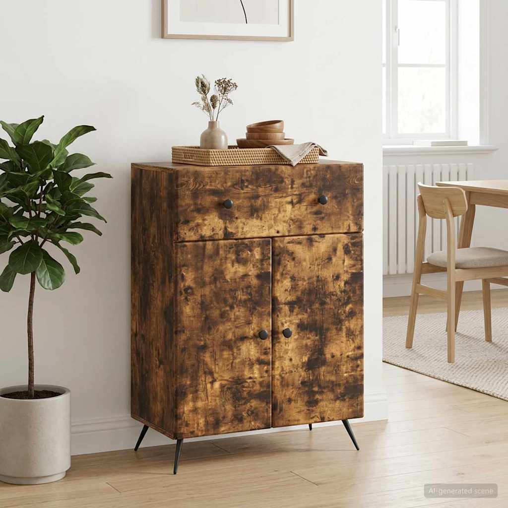 Servírovací Skříň Se Zásuvkou Kouřový Dub 66 X 34,5 X 90 Cm