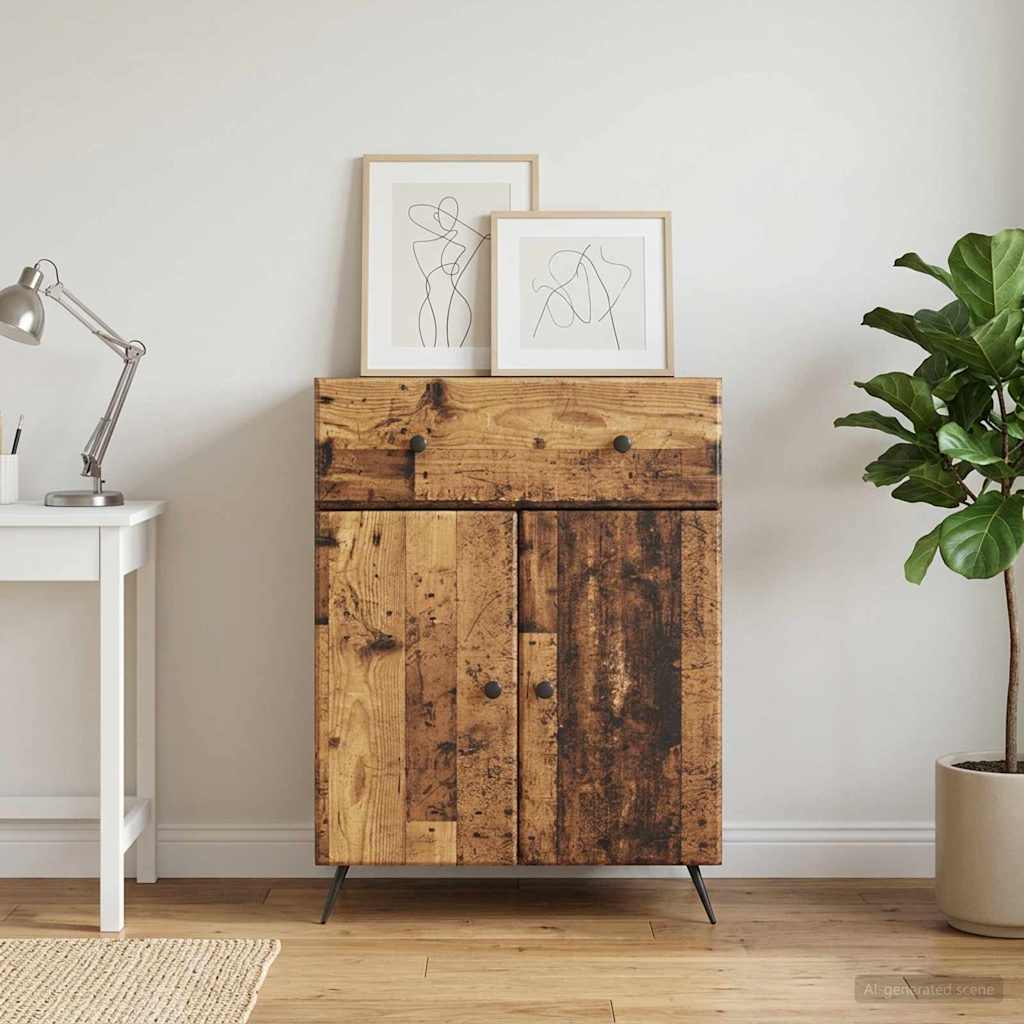 Servírovací Skříň Se Zásuvkou Staré Dřevo 66 X 34,5 X 90 Cm