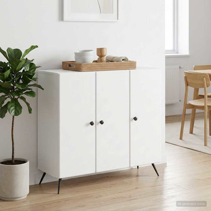 Servírovací Skříň Bílá 89 X 34,5 X 80 Cm Kompozitní Dřevo