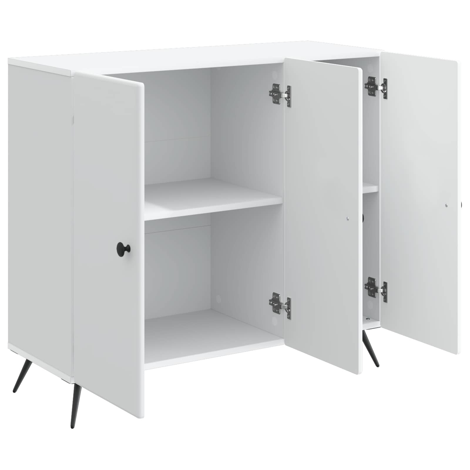 Servírovací Skříň Bílá 89 X 34,5 X 80 Cm Kompozitní Dřevo