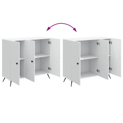 Servírovací Skříň Bílá 89 X 34,5 X 80 Cm Kompozitní Dřevo