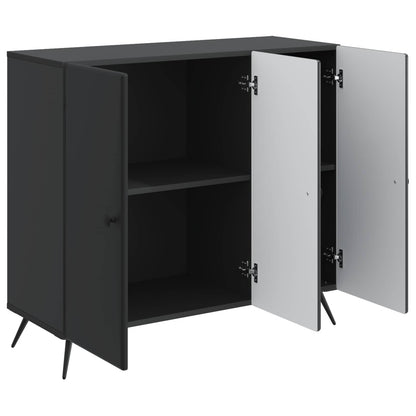 Servírovací Skříň Černá 89 X 34,5 X 80 Cm Kompozitní Dřevo
