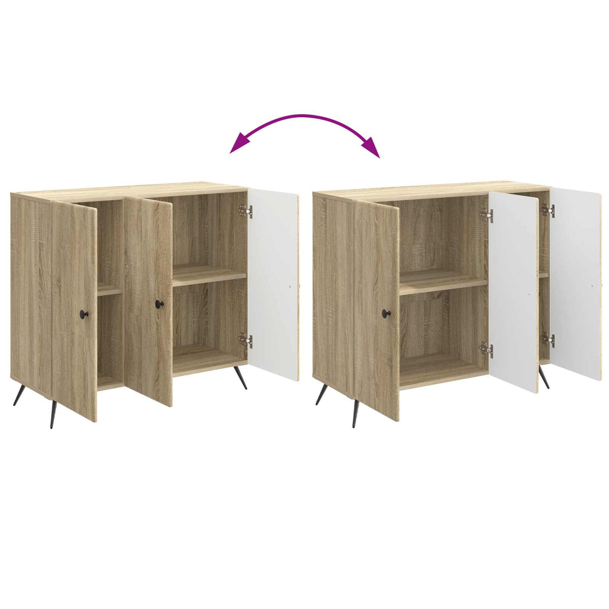Servírovací Skříň Dub Sonoma 89 X 34,5 X 80 Cm Kompozitní Dřevo