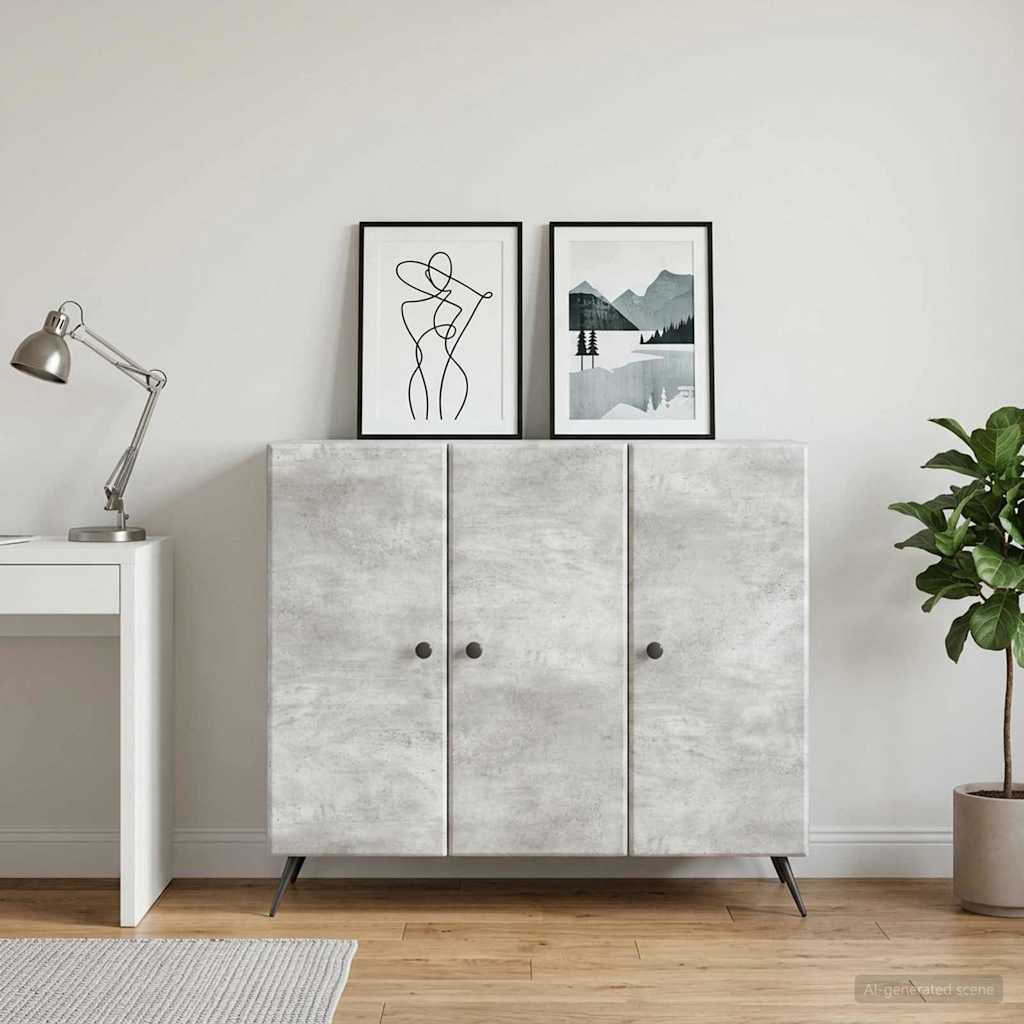 Servírovací Skříň Betonově Šedá 89 X 34,5 X 80 Cm