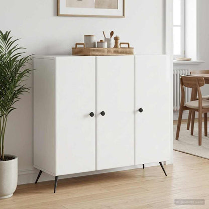 Servírovací Skříň Bílá S Vysokým Leskem 89 X 34,5 X 80 Cm