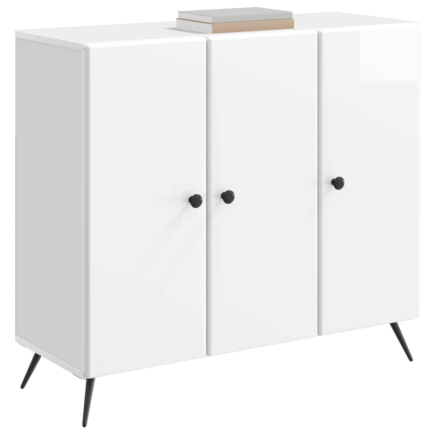 Servírovací Skříň Bílá S Vysokým Leskem 89 X 34,5 X 80 Cm