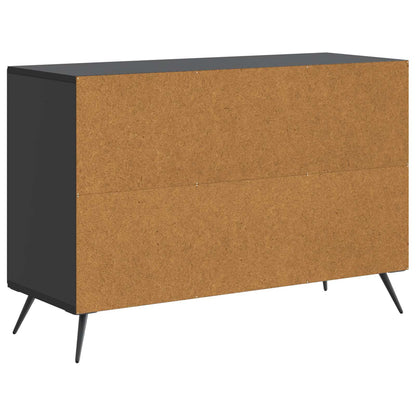 Servírovací Skříň Černá 89 X 34,5 X 60 Cm Kompozitní Dřevo