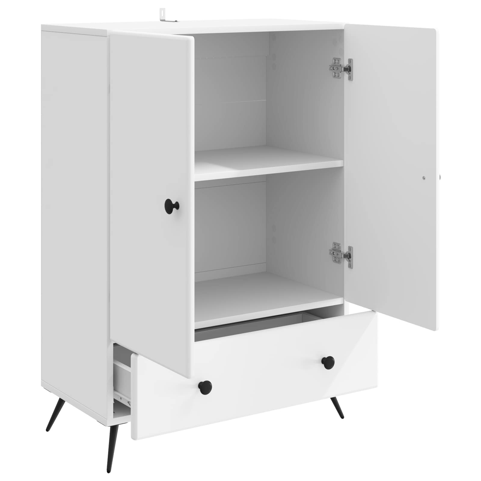 Servírovací Skříň Bílá 66 X 34,5 X 95 Cm Kompozitní Dřevo