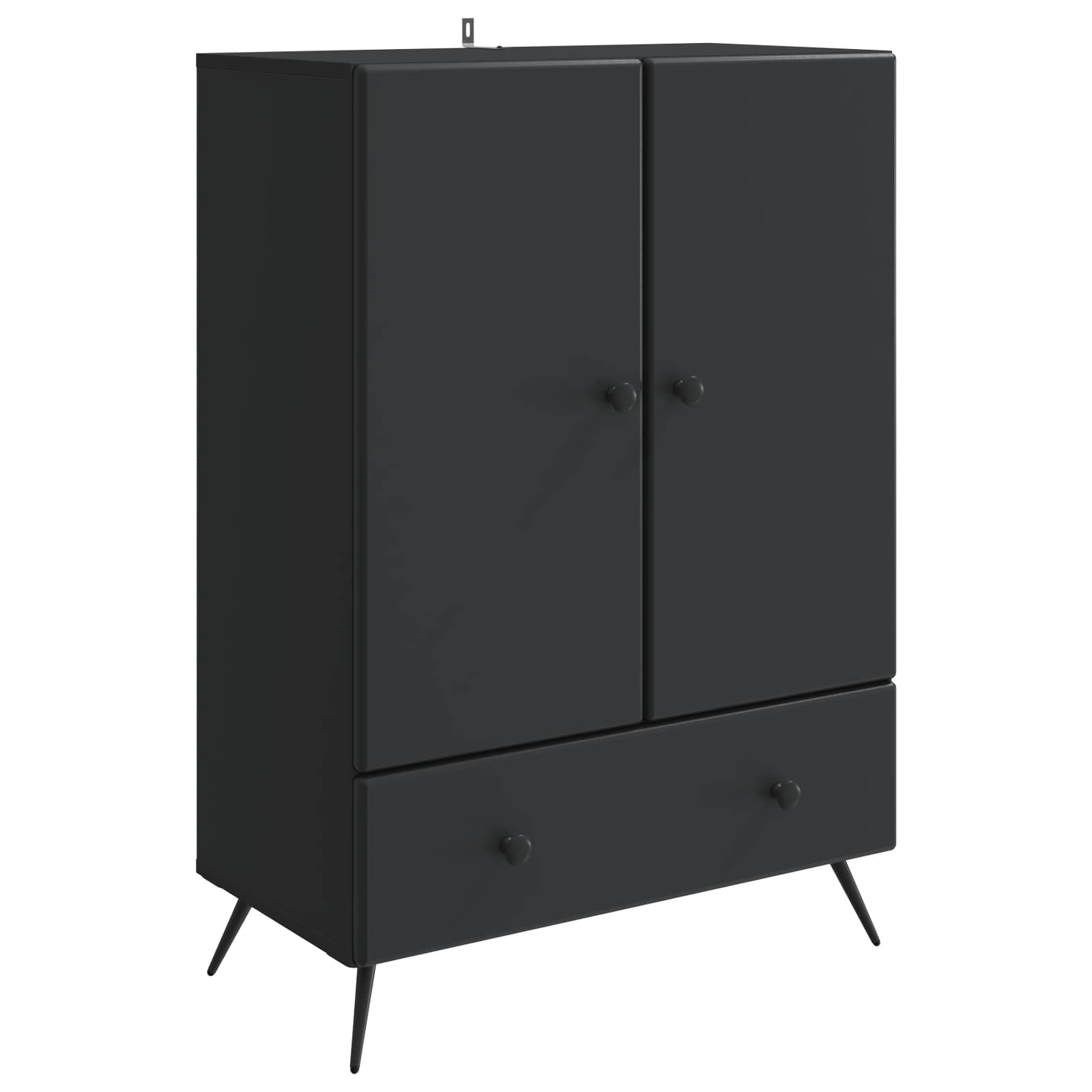 Servírovací Skříň Černá 66 X 34,5 X 95 Cm Kompozitní Dřevo