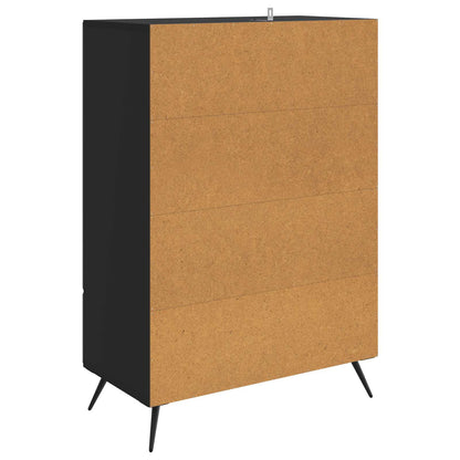 Servírovací Skříň Černá 66 X 34,5 X 95 Cm Kompozitní Dřevo
