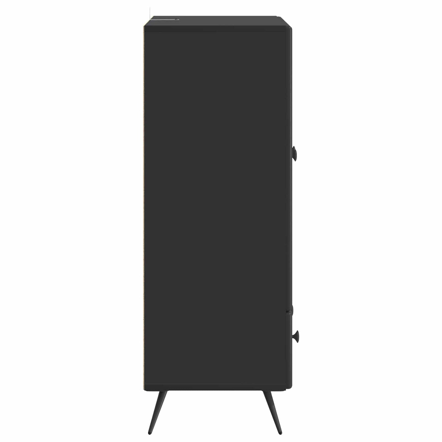 Servírovací Skříň Černá 66 X 34,5 X 95 Cm Kompozitní Dřevo