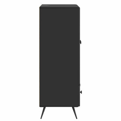 Servírovací Skříň Černá 66 X 34,5 X 95 Cm Kompozitní Dřevo
