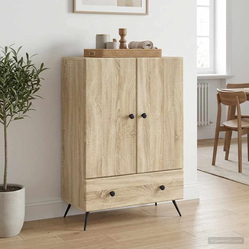 Servírovací Skříň Dub Sonoma 66 X 34,5 X 95 Cm Kompozitní Dřevo