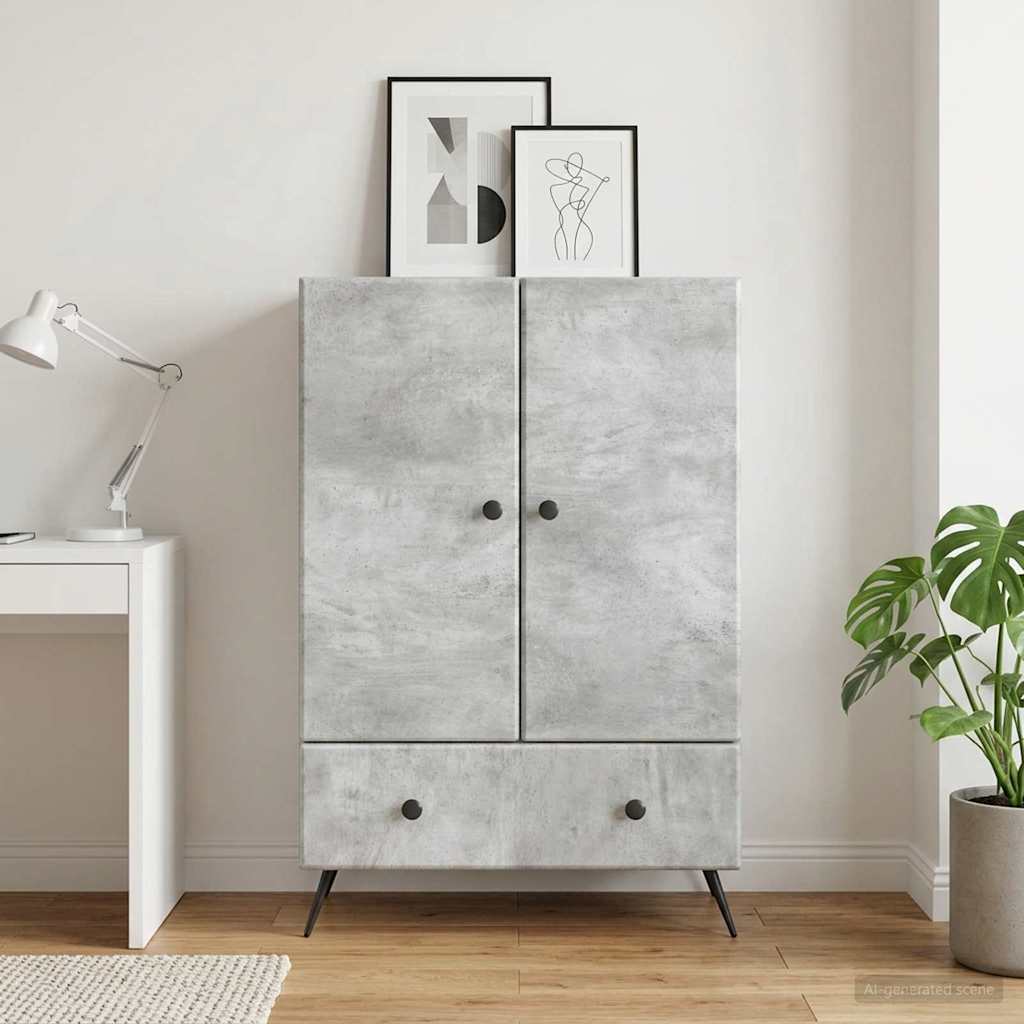 Servírovací Skříň Se Zásuvkou Betonově Šedá 66 X 34,5 X 95 Cm