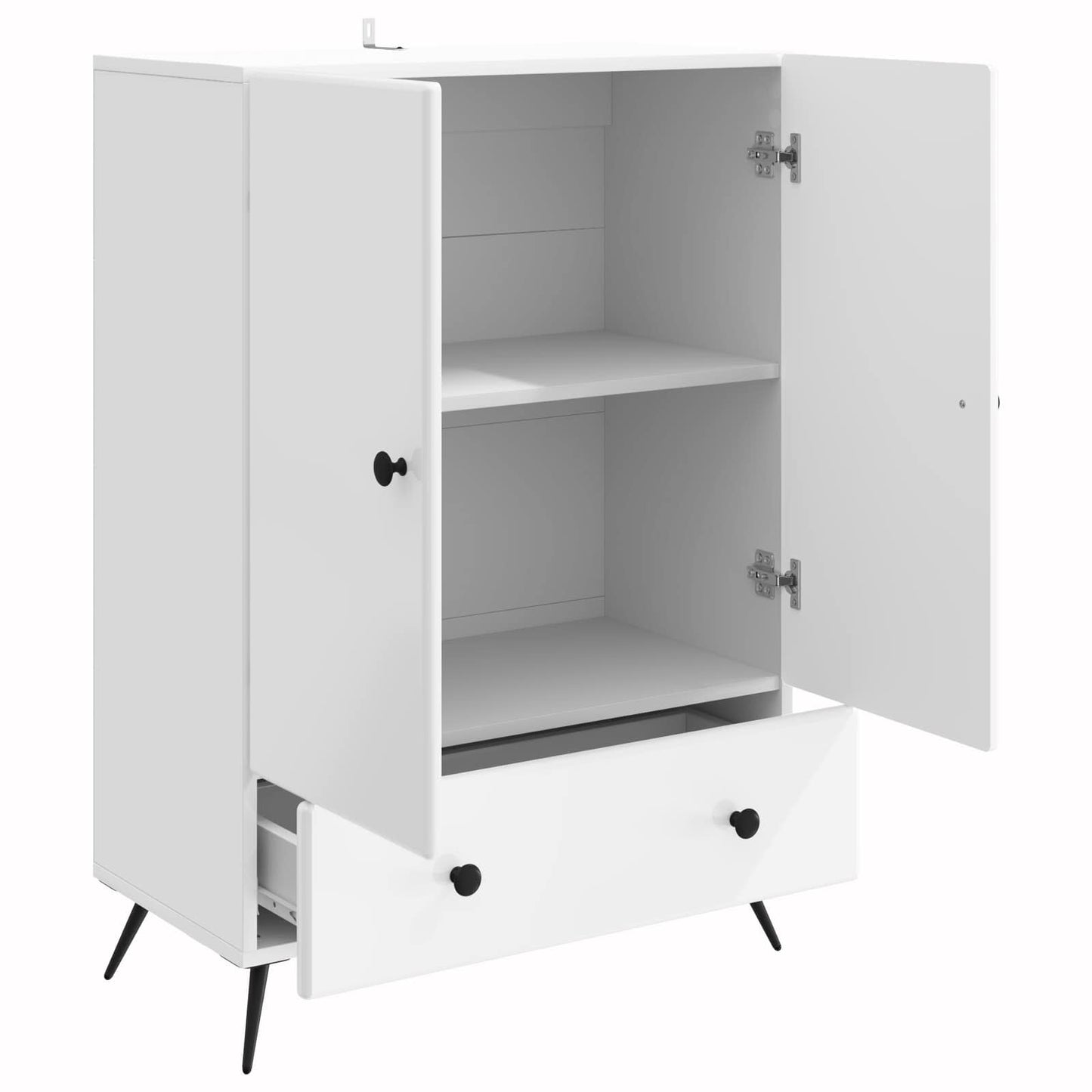 Servírovací Skříň Bílá S Vysokým Leskem 66 X 34,5 X 95 Cm