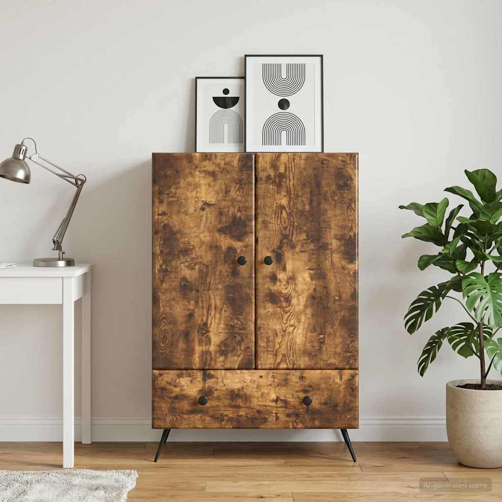 Servírovací Skříň Se Zásuvkou Kouřový Dub 66 X 34,5 X 95 Cm