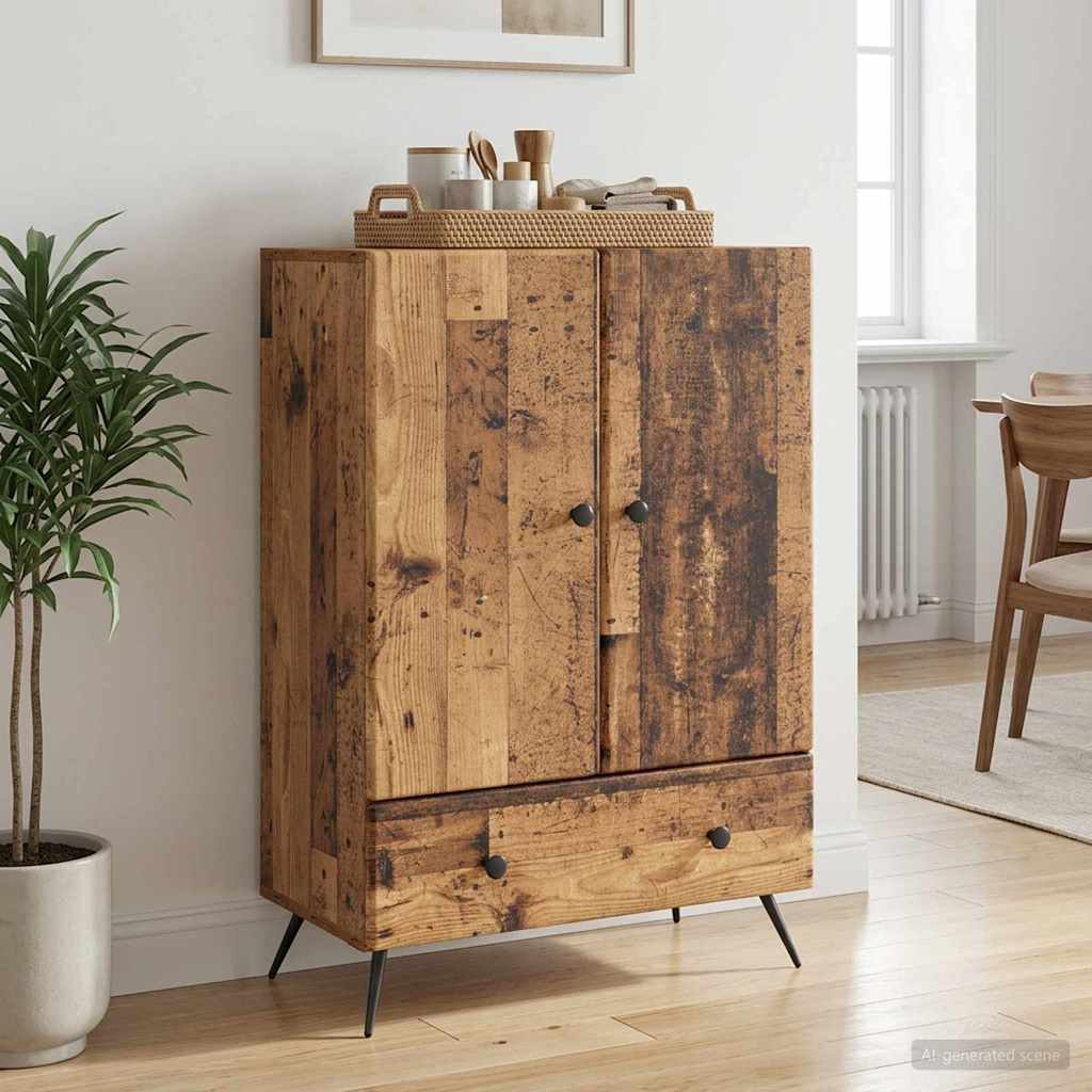 Servírovací Skříň Se Zásuvkou Staré Dřevo 66 X 34,5 X 95 Cm