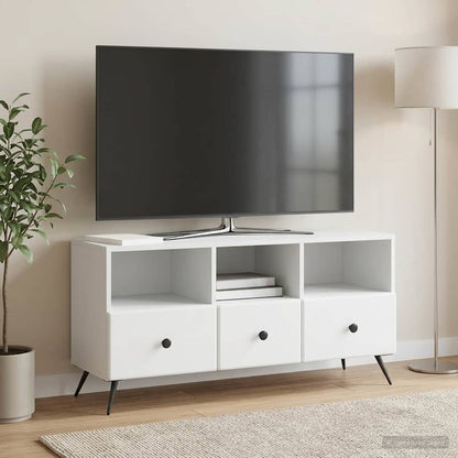 Televizní Skříň Bílá 102 X 34,5 X 50 Cm Kompozitní Dřevo
