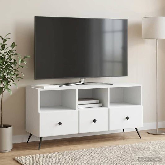 Televizní Skříň Bílá 102 X 34,5 X 50 Cm Kompozitní Dřevo