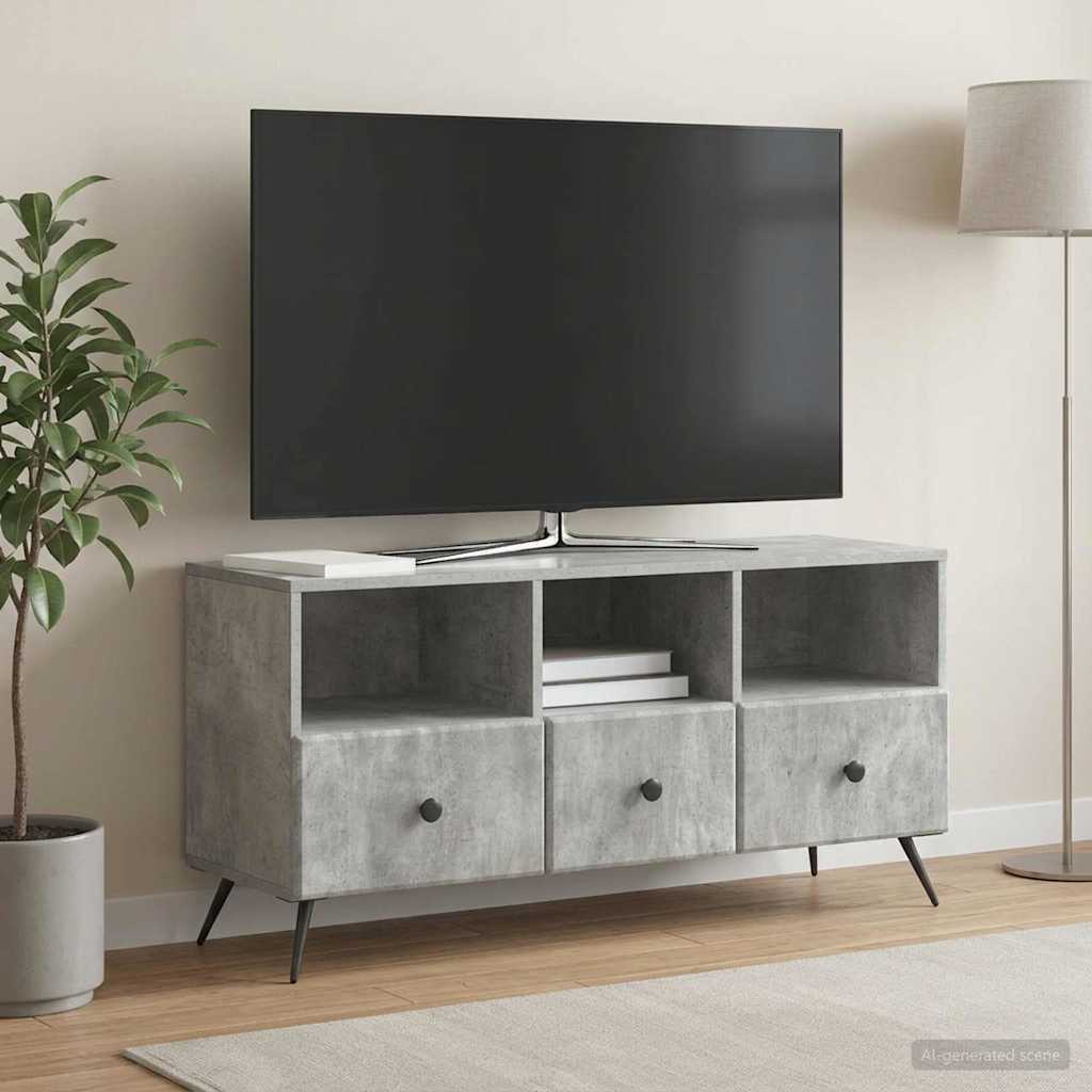 Televizní Skříň Se Zásuvkou Betonově Šedá 102 X 34,5 X 50 Cm