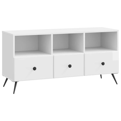 Televizní Skříň Bílá S Vysokým Leskem 102 X 34,5 X 50 Cm