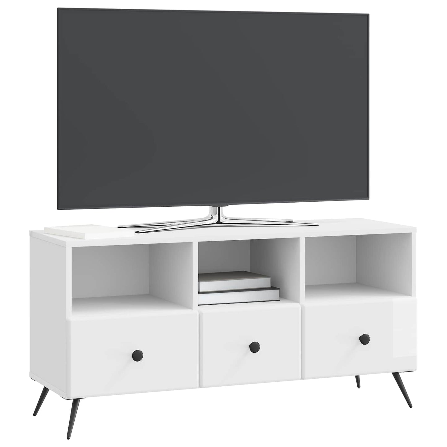 Televizní Skříň Bílá S Vysokým Leskem 102 X 34,5 X 50 Cm