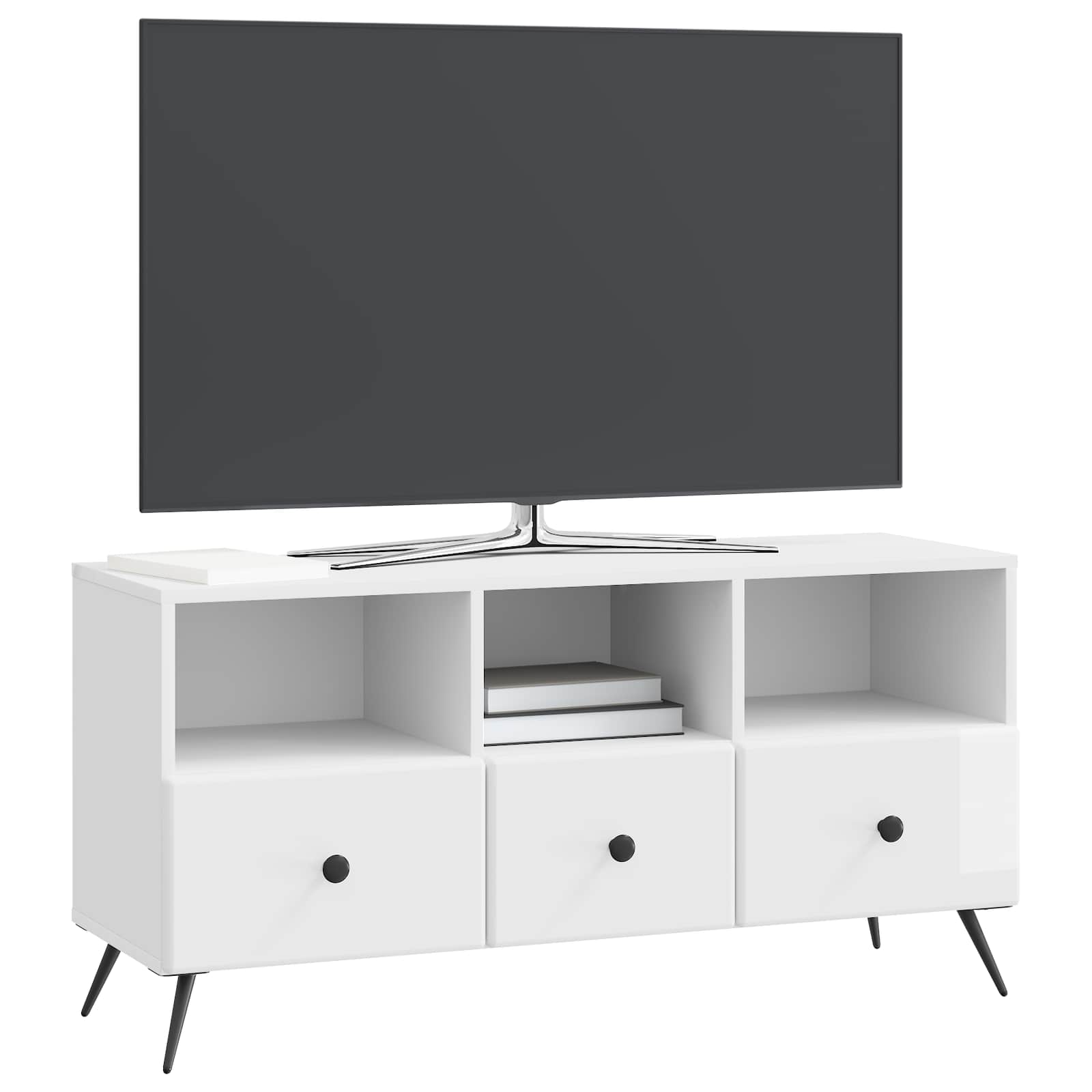 Televizní Skříň Bílá S Vysokým Leskem 102 X 34,5 X 50 Cm