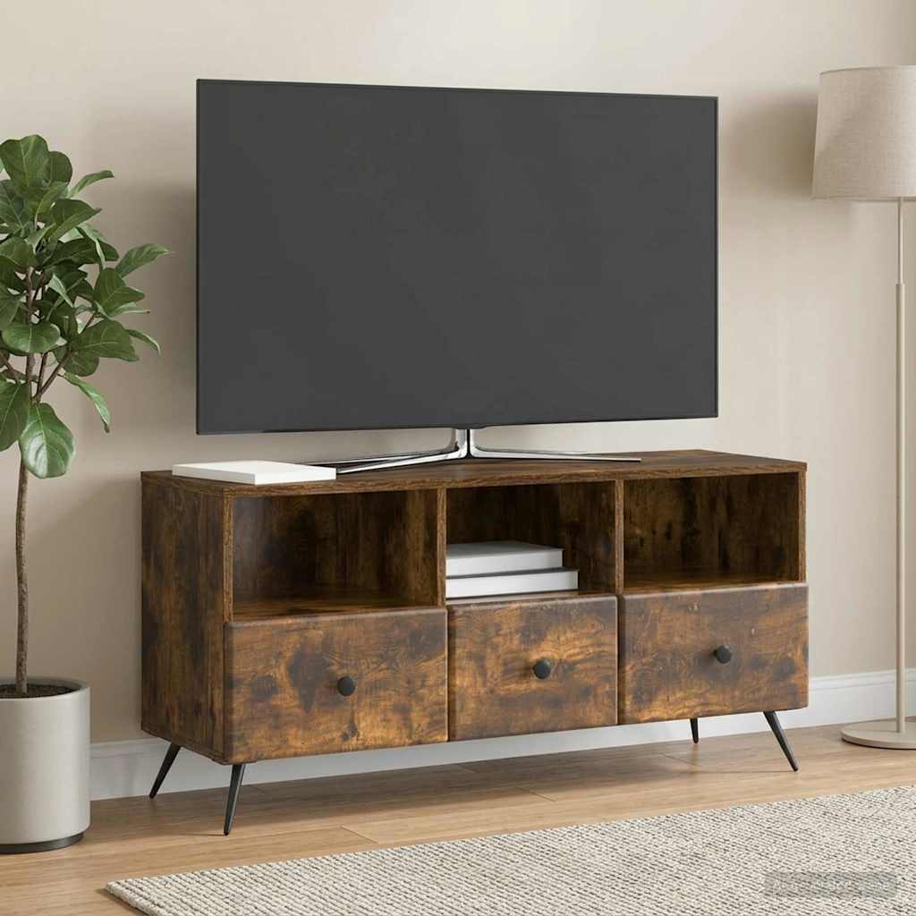 Televizní Skříň Kouřový Dub 102 X 34,5 X 50 Cm Kompozitní Dřevo