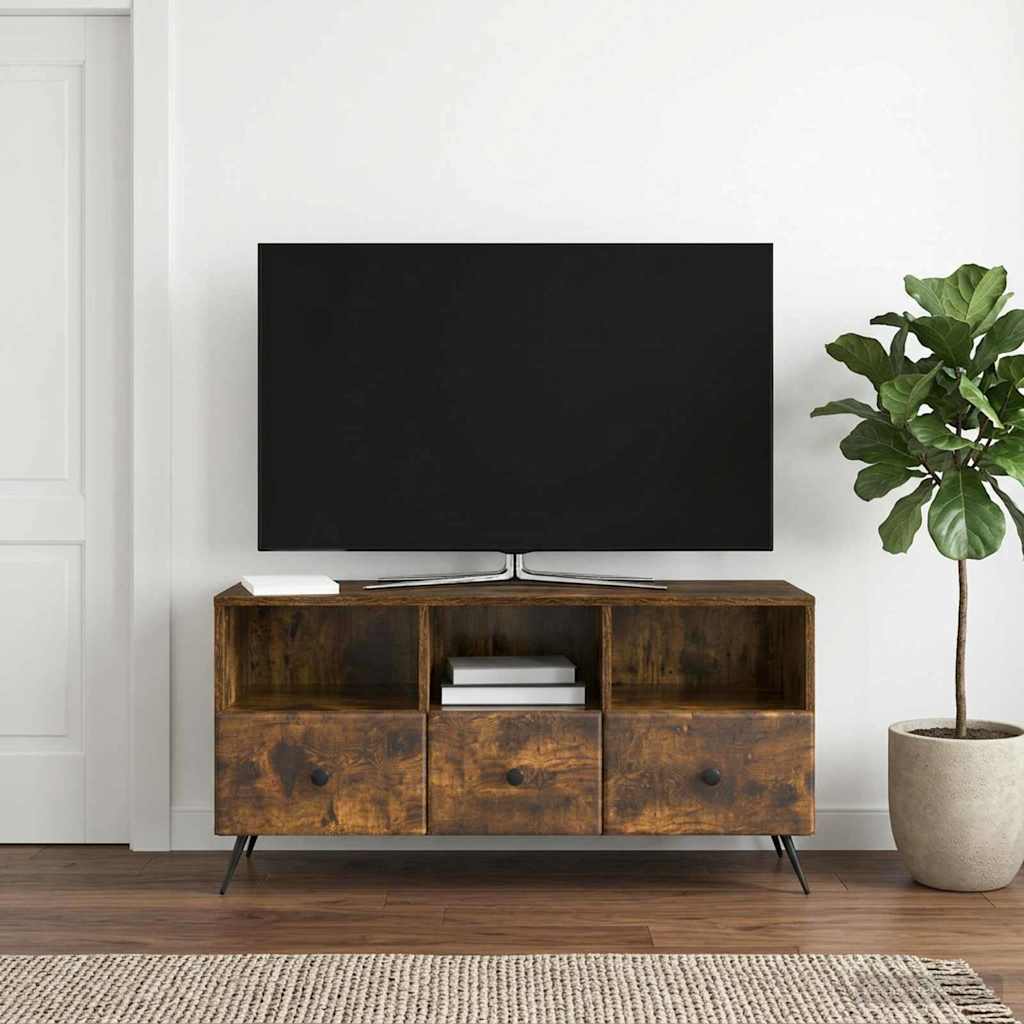 Televizní Skříň Kouřový Dub 102 X 34,5 X 50 Cm Kompozitní Dřevo