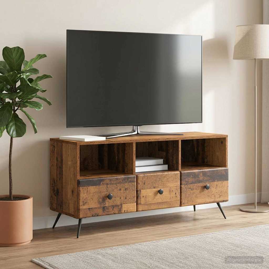 Televizní Skříň Staré Dřevo 102 X 34,5 X 50 Cm Kompozitní Dřevo