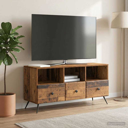 Televizní Skříň Staré Dřevo 102 X 34,5 X 50 Cm Kompozitní Dřevo