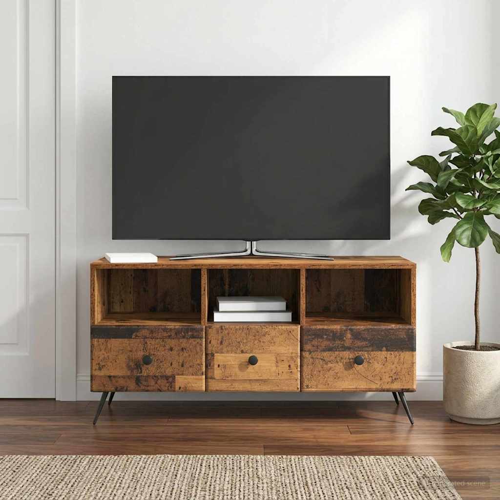 Televizní Skříň Staré Dřevo 102 X 34,5 X 50 Cm Kompozitní Dřevo
