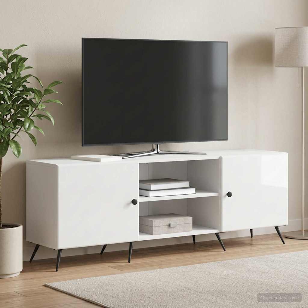 Televizní Skříň Bílá S Vysokým Leskem 150 X 31 X 50 Cm