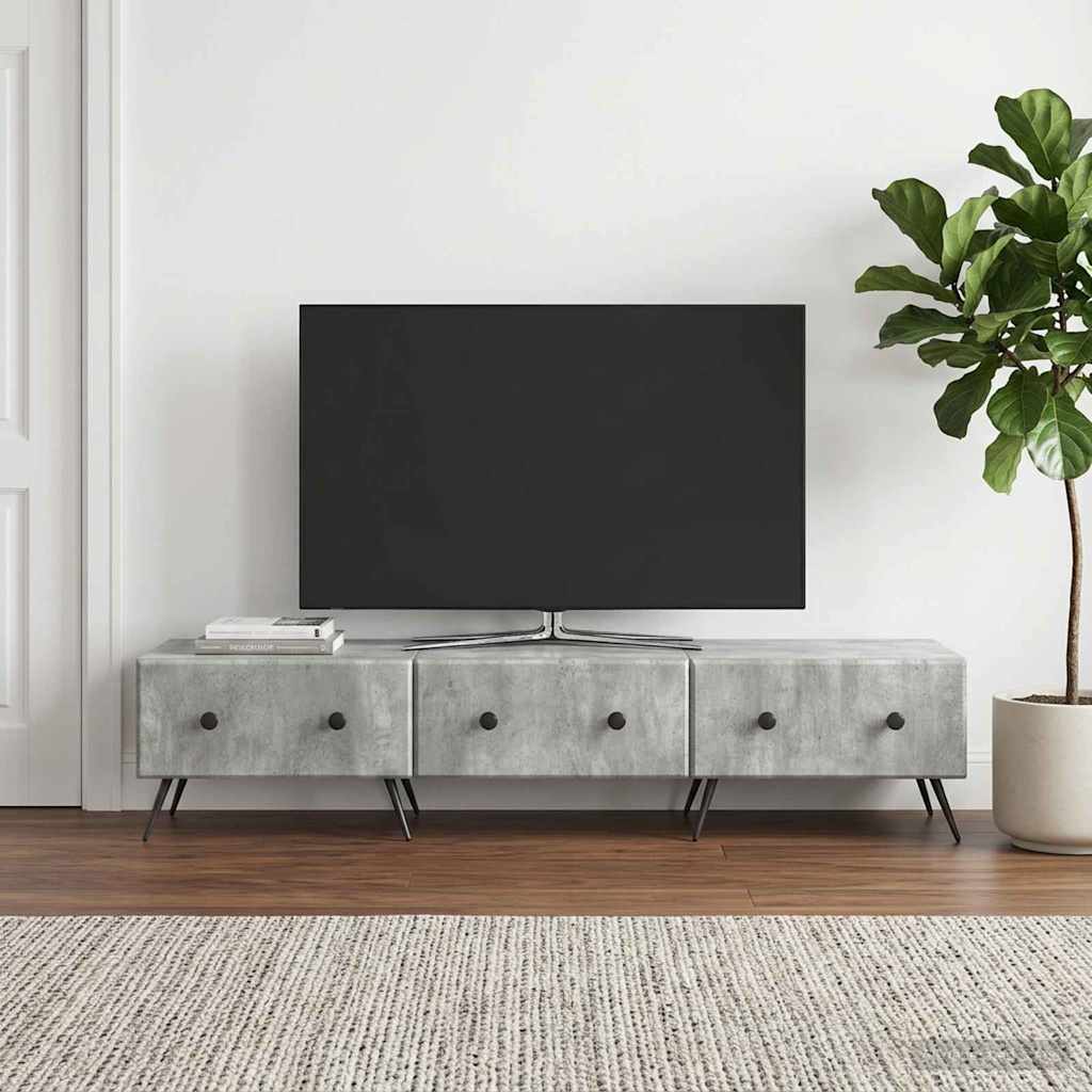 Televizní Skříň Se Zásuvkou Betonově Šedá 147 X 34,5 X 30 Cm