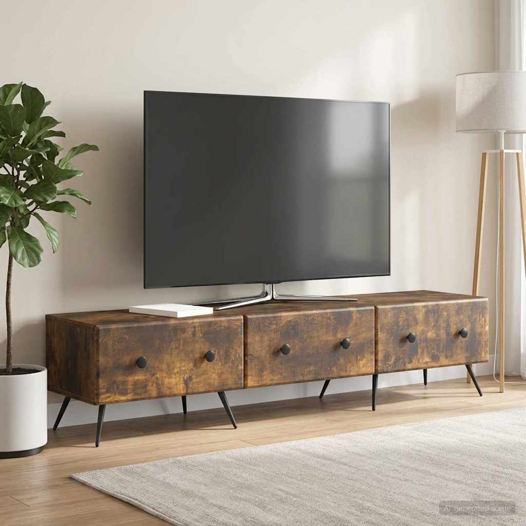 Televizní Skříň Kouřový Dub 147 X 34,5 X 30 Cm Kompozitní Dřevo