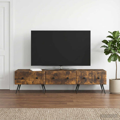Televizní Skříň Kouřový Dub 147 X 34,5 X 30 Cm Kompozitní Dřevo