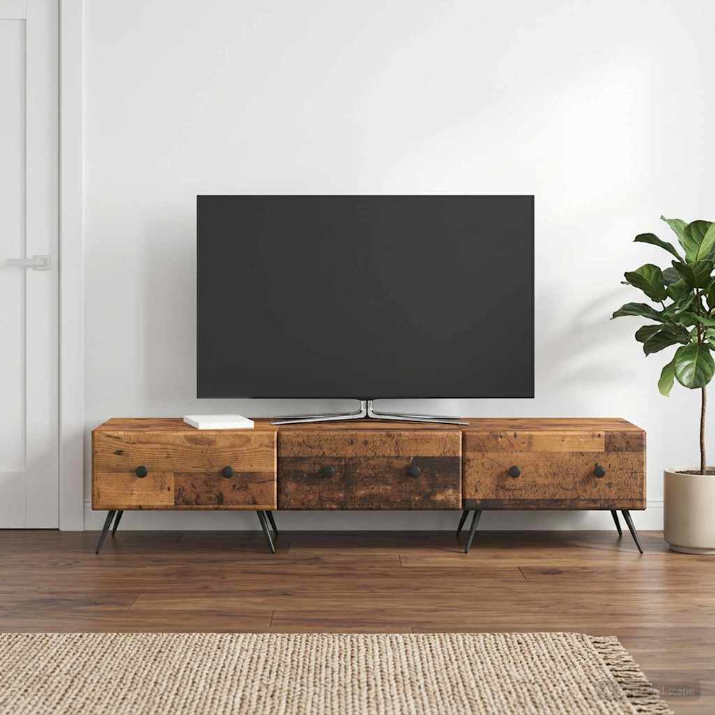 Televizní Skříň Staré Dřevo 147 X 34,5 X 30 Cm Kompozitní Dřevo