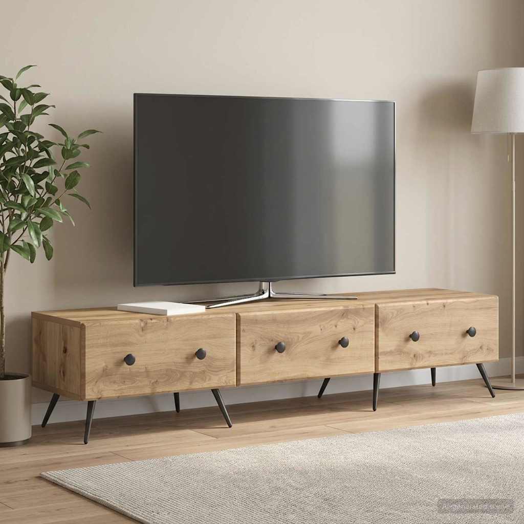 Televizní Skříň 147 X 34,5 X 30 Cm Dub Artisan Kompozitní Dřevo