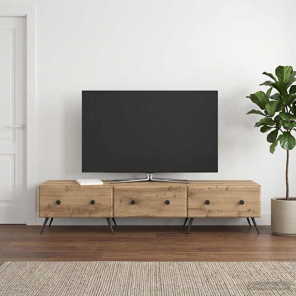 Televizní Skříň 147 X 34,5 X 30 Cm Dub Artisan Kompozitní Dřevo