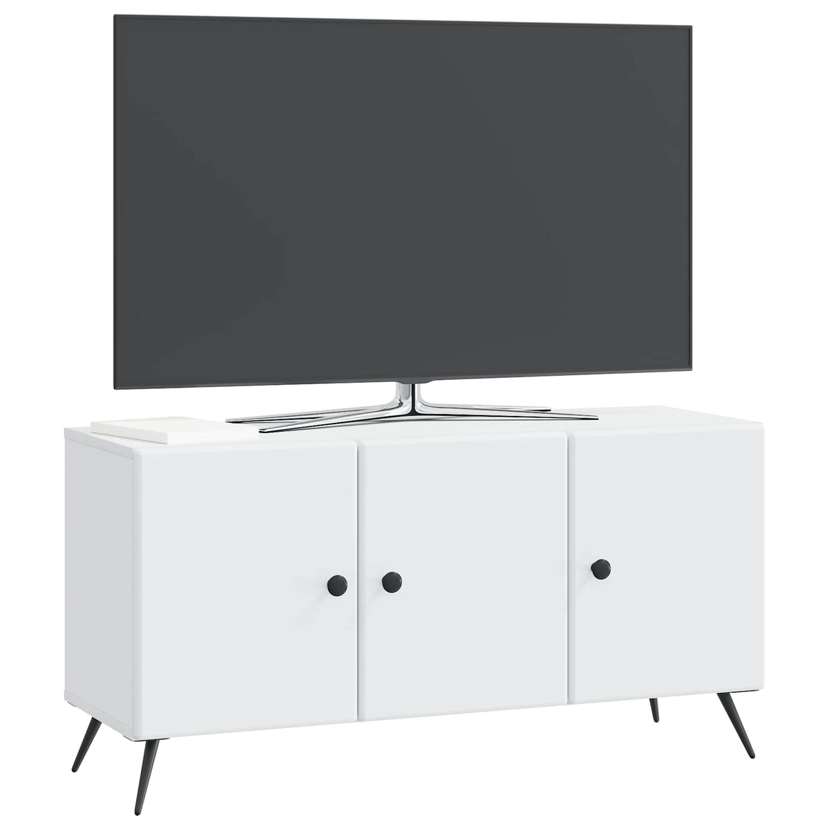 Televizní Skříň Bílá 99 X 34,5 X 50 Cm Kompozitní Dřevo