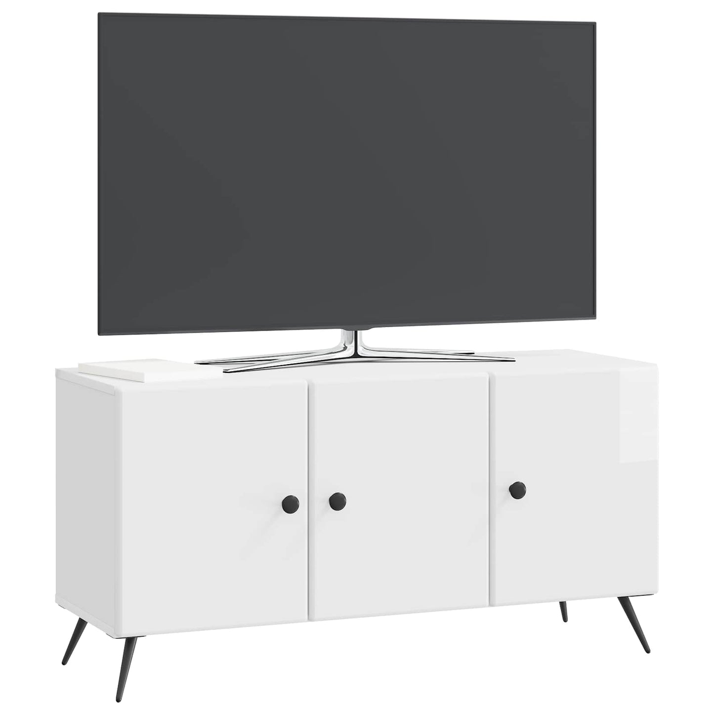 Televizní Skříň Bílá S Vysokým Leskem 99 X 34,5 X 50 Cm