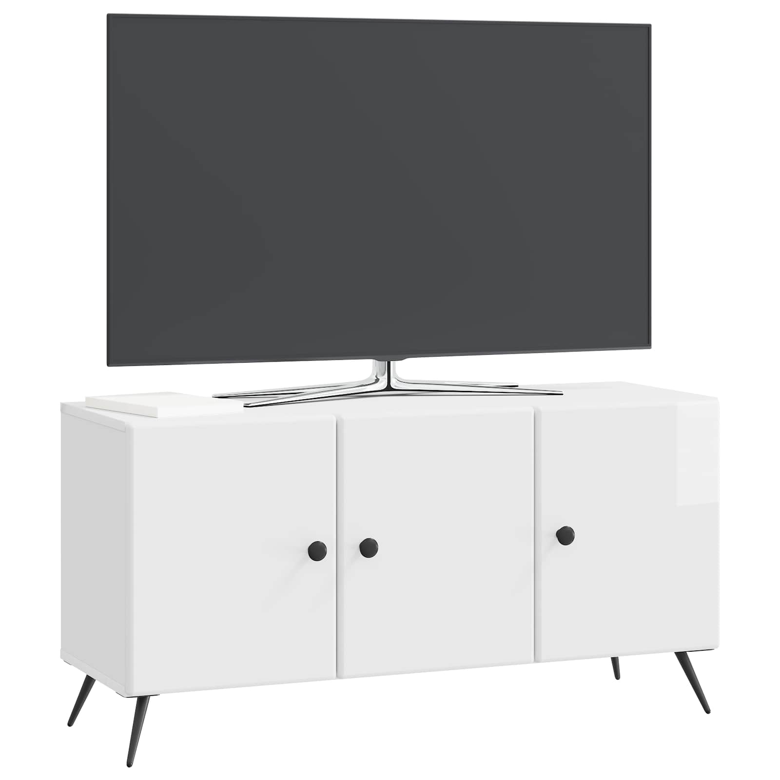 Televizní Skříň Bílá S Vysokým Leskem 99 X 34,5 X 50 Cm