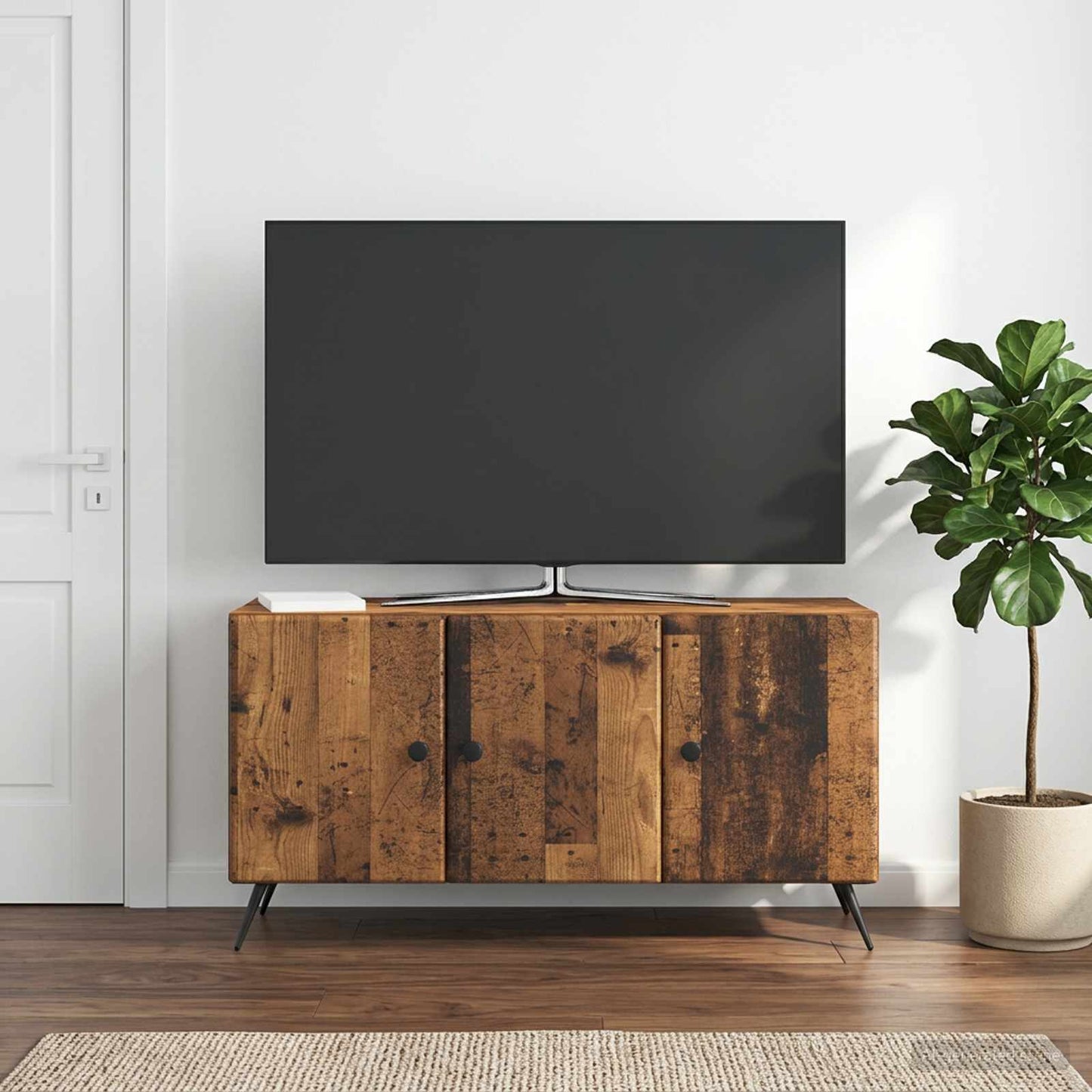 Televizní Skříň Staré Dřevo 99 X 34,5 X 50 Cm Kompozitní Dřevo