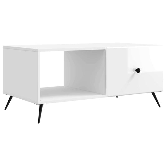 Konferenční Stolek Bílá S Vysokým Leskem 90 X 50 X 40 Cm