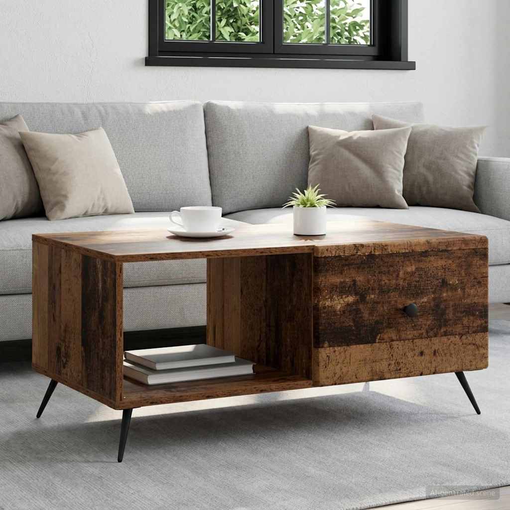 Konferenční Stolek Staré Dřevo 90 X 50 X 40 Cm Kompozitní Dřevo