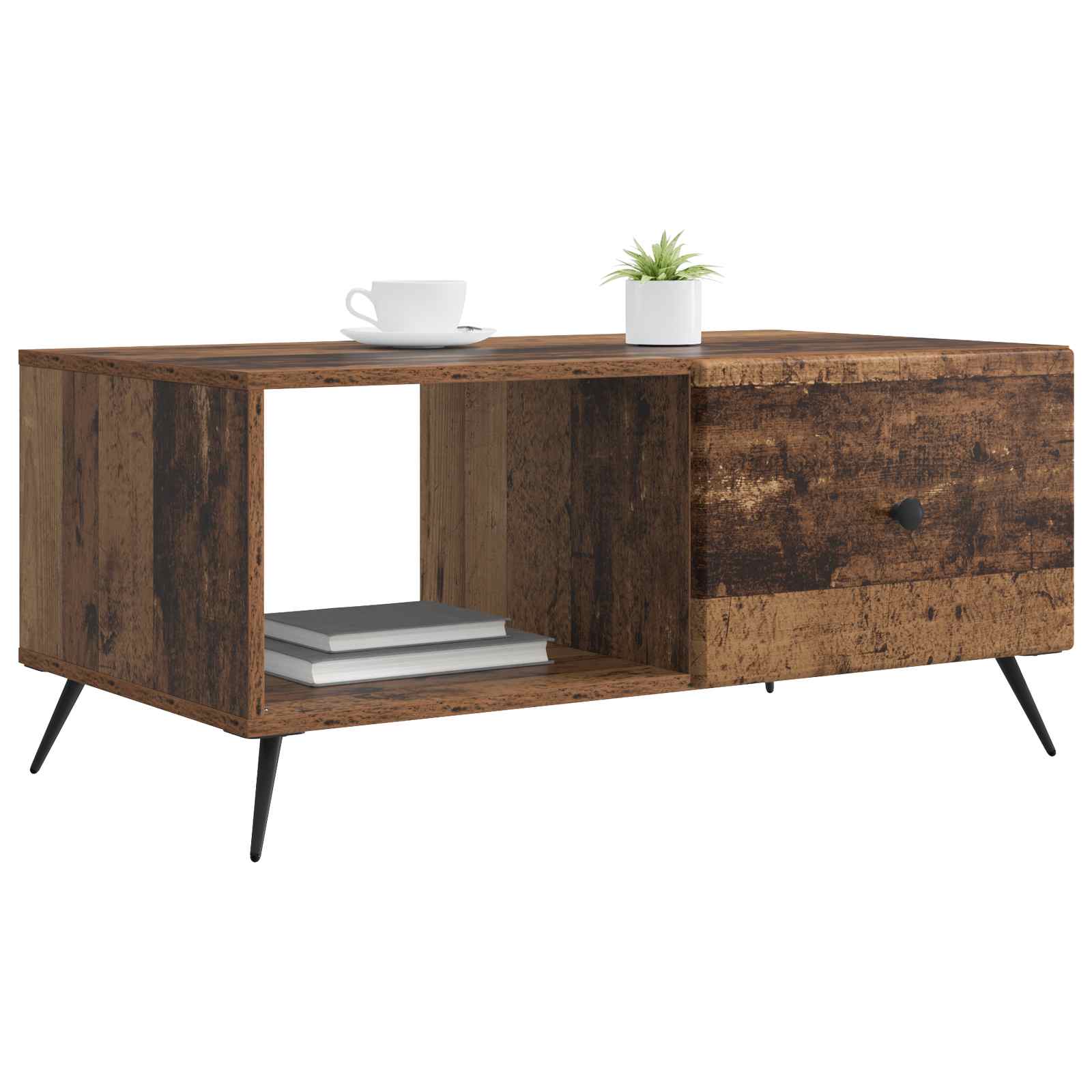 Konferenční Stolek Staré Dřevo 90 X 50 X 40 Cm Kompozitní Dřevo