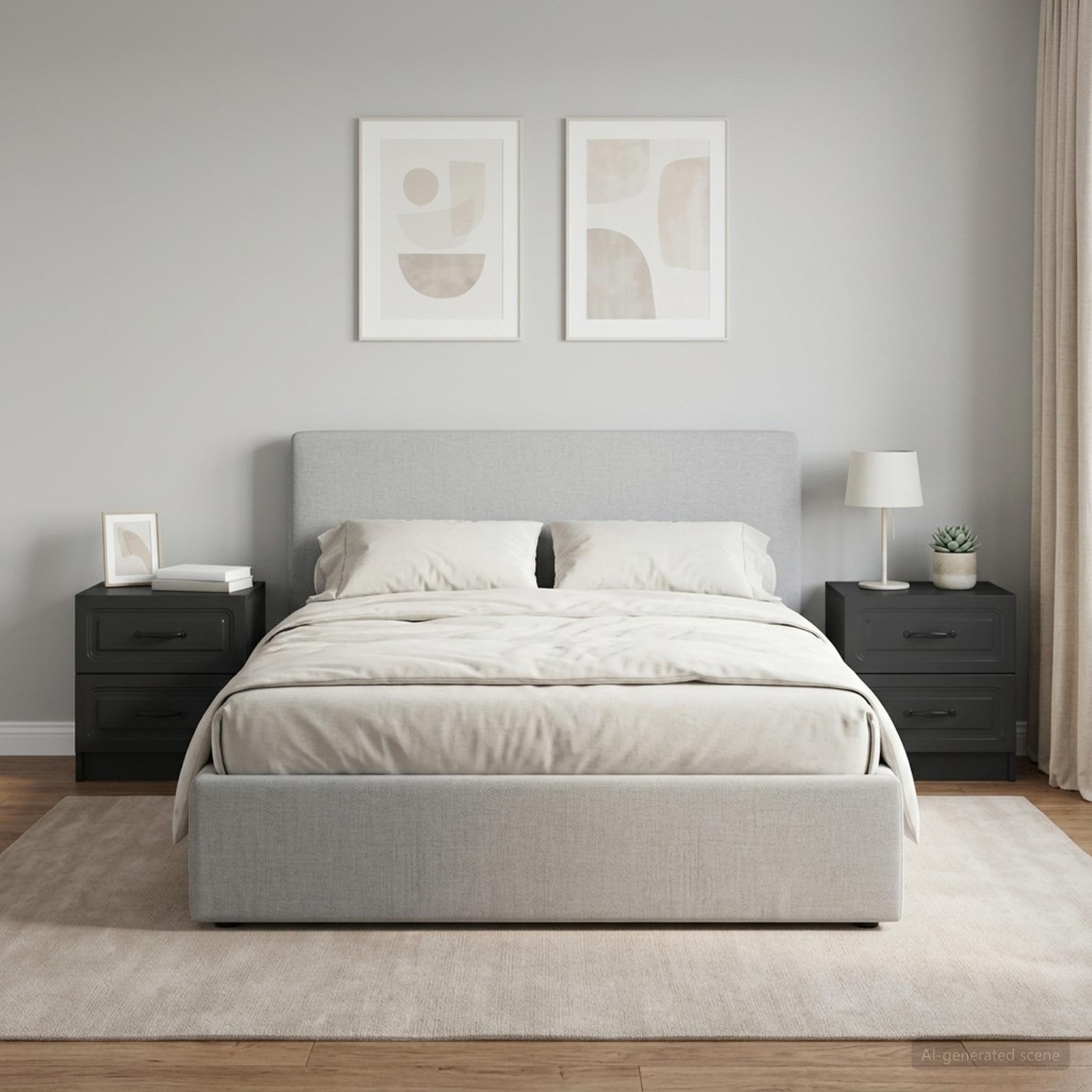 Noční Skříňka 2 Pcs Černá 43 X 34,5 X 44,5 Cm Kompozitní Dřevo