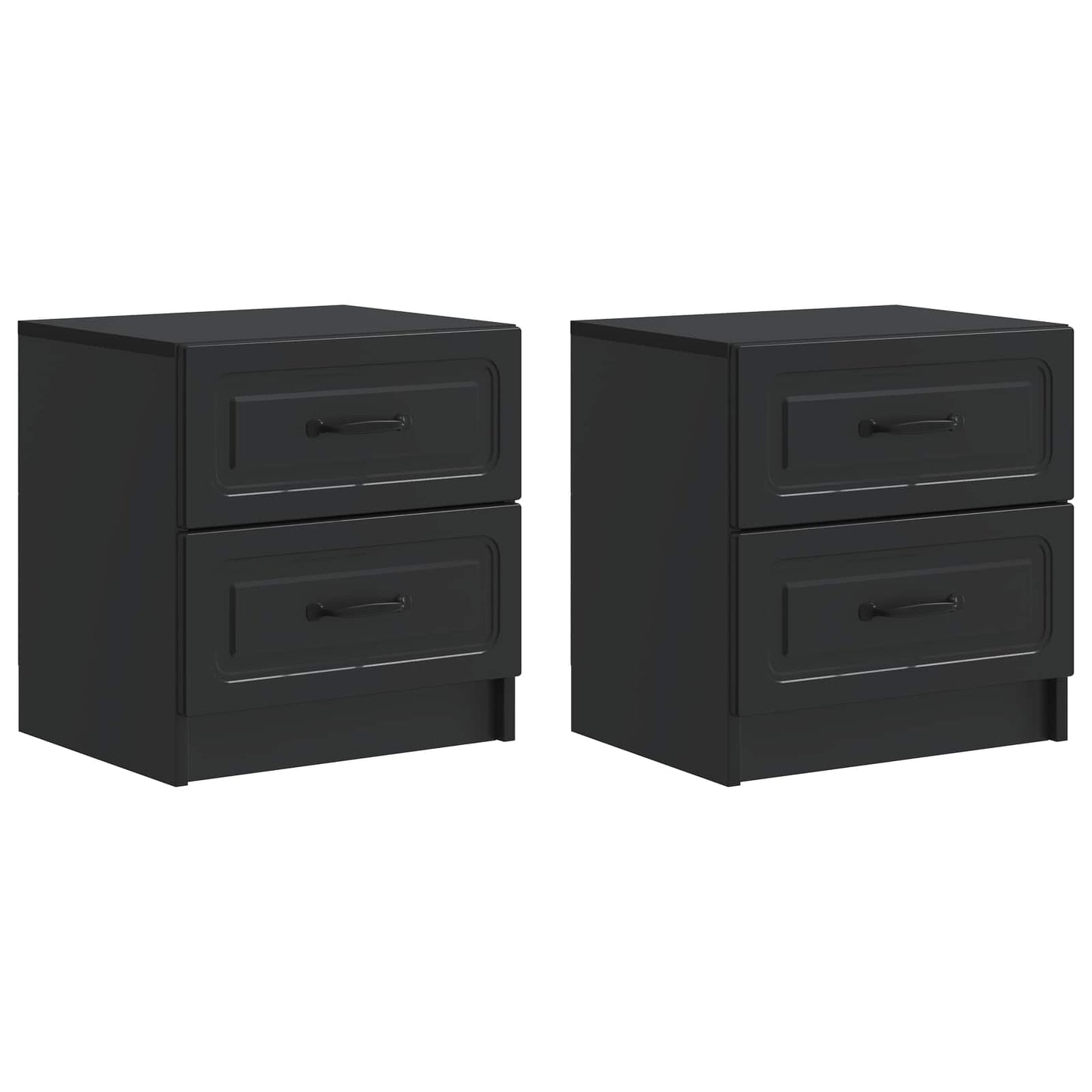 Noční Skříňka 2 Pcs Černá 43 X 34,5 X 44,5 Cm Kompozitní Dřevo