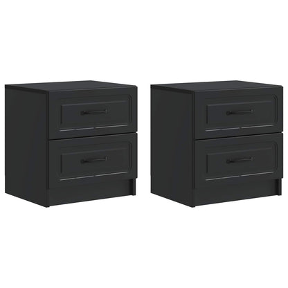 Noční Skříňka 2 Pcs Černá 43 X 34,5 X 44,5 Cm Kompozitní Dřevo