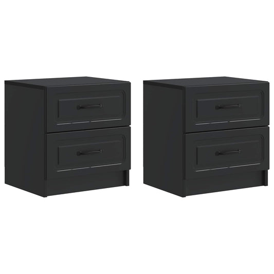 Noční Skříňka 2 Pcs Černá 43 X 34,5 X 44,5 Cm Kompozitní Dřevo
